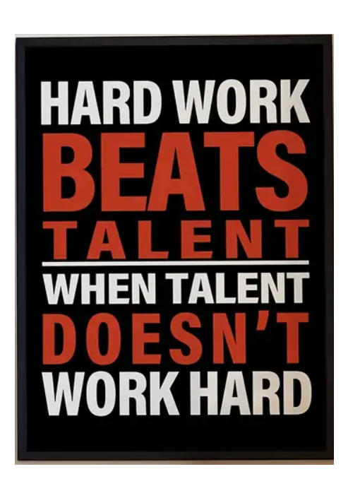 Hard Work Beats Talent - in Frame