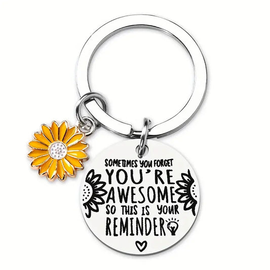 Key chain - Sunflower - You`re Awesome