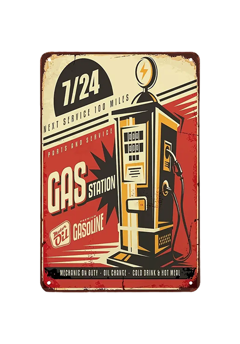 Gas Station - Vintage Metal Sign