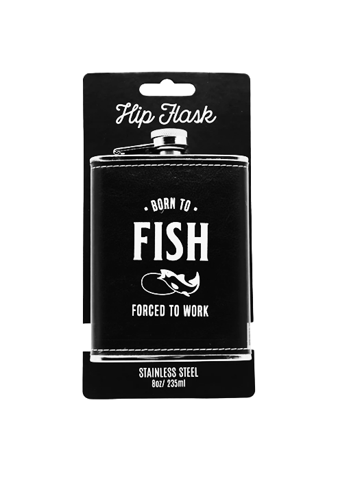 Hip Flask - Born to Fish